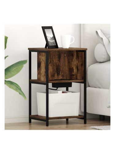 Sonata H Нощен шкаф 2 pcs Опушен дъб 38 x 31 x 61 см Инженерно дърво