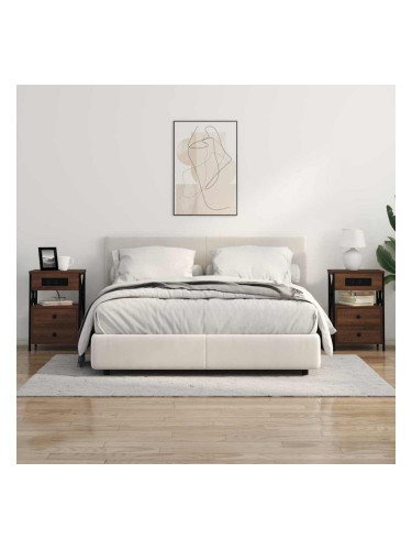 Sonata H Нощно шкафче с зарядна станция 2 pcs Кафяв дъб 40 x 31 x 60 см