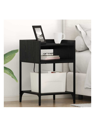 Sonata H Нощно шкафче с рафт Черен дъб 40 x 40 x 61 см Инженерно дърво