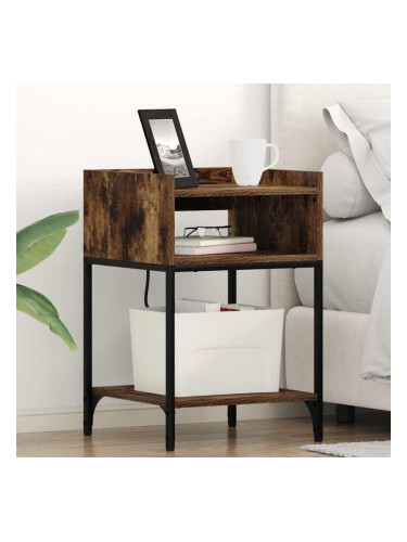 Sonata H Нощно шкафче с рафт Опушен дъб 40 x 40 x 61 см Инженерно дърво