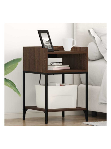 Sonata H Нощно шкафче с рафт Кафяв дъб 40 x 40 x 61 см Инженерно дърво