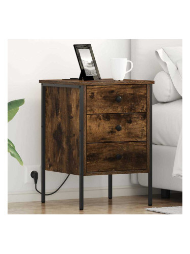 Sonata H Нощен шкаф 2 pcs Опушен дъб 42 x 41 x 61 см Инженерно дърво