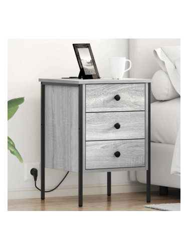 Sonata H Нощен шкаф 2 pcs Сив сонома 42 x 41 x 61 см Инженерно дърво