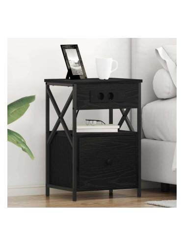 Sonata H Нощен шкаф 2 pcs Черен дъб 40 x 31 x 60 см Инженерно дърво