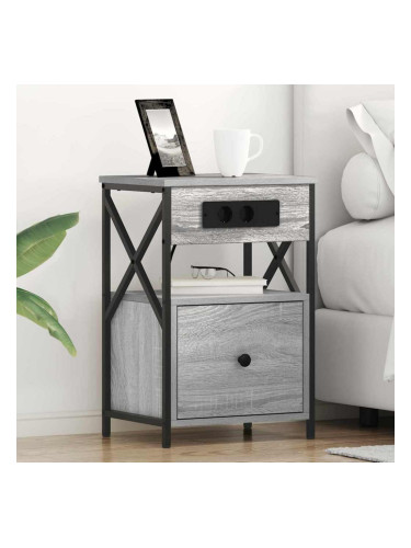 Sonata H Нощен шкаф 2 pcs Сив сонома 40 x 31 x 60 см Инженерно дърво