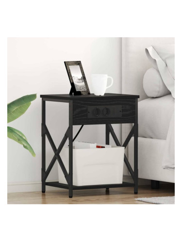 Sonata H Нощно шкафче с зарядна станция 2 pcs Черен дъб 41 x 31 x 51 см