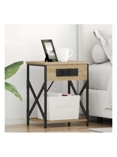 Sonata H Нощно шкафче с зарядна станция дъб сонома 41 x 31 x 51 см