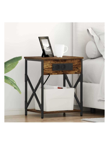 Sonata H Нощно шкафче с зарядна станция 2 pcs Опушен дъб 41 x 31 x 51 см