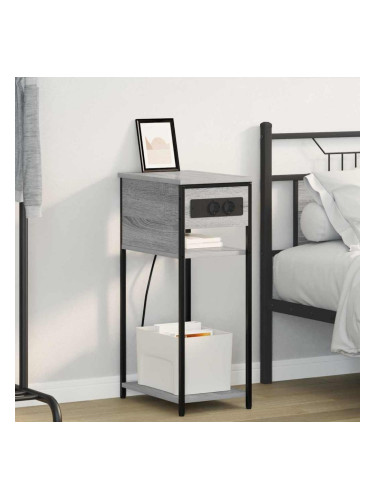 Sonata H Нощен шкаф Сив сонома 41 x 28 x 76 см Инженерно дърво