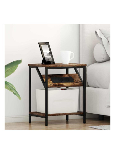 Sonata H Нощно шкафче 2 pcs Опушен дъб 38 x 30 x 48 см Инженерно дърво