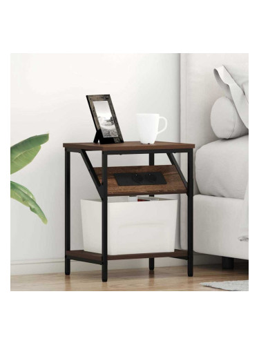 Sonata H Нощно шкафче 2 pcs Кафяв дъб 38 x 30 x 48 см Инженерно дърво