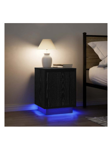 Sonata H Нощни шкафчета с LED осветление 2 бр., черни 38x34x50 cm
