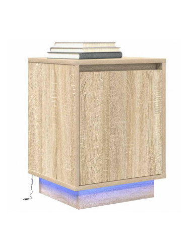 Sonata H Нощен шкаф с LED осветление Дъб Сонома 38x34x50 cm