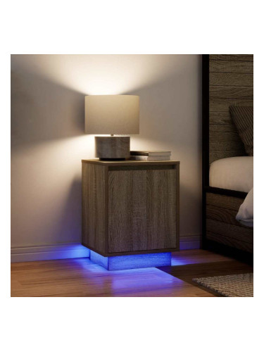 Sonata H Нощни шкафчета с LED осветление 2 бр. дъб сонома 38x34x50 cm