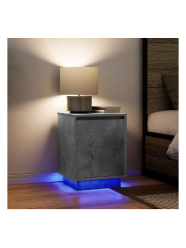Sonata H Нощни шкафчета с LED осветление 2 бр., бетонно сиво 38x34x50 cm