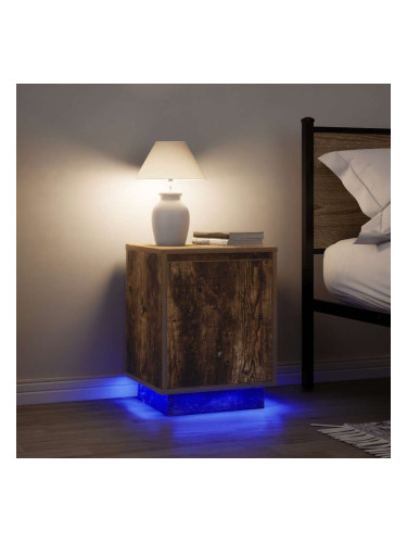 Sonata H Нощни шкафчета с LED осветление 2 броя опушен дъб 38x34x50 cm