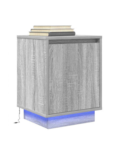 Sonata H Нощен шкаф с LED осветление Grey Sonoma 38x34x50 cm