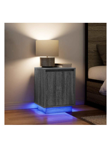 Sonata H Нощни шкафчета с LED осветление 2 бр. сиво Сонома 38x34x50 см
