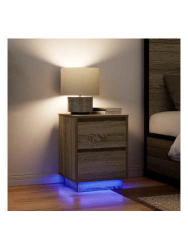 Sonata H Нощни шкафчета с LED осветление 2 бр. дъб сонома 38x34x50 cm