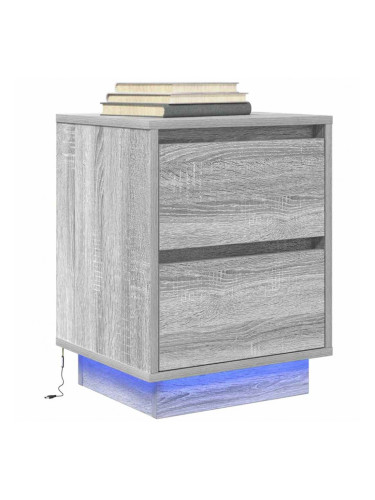 Sonata H Нощен шкаф с LED осветление Grey Sonoma 38x34x50 cm