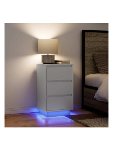 Sonata H Нощно шкафче с LED осветление бяло 38x34x65 cm