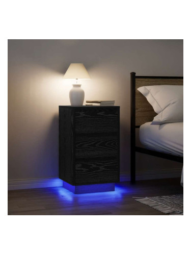 Sonata H Нощно шкафче с LED осветление черно 38x34x65 cm