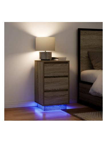Sonata H Нощен шкаф с LED осветление Дъб Сонома 38x34x65 cm