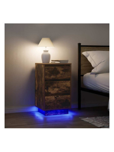 Sonata H Нощен шкаф с LED осветление опушен дъб 38x34x65 cm