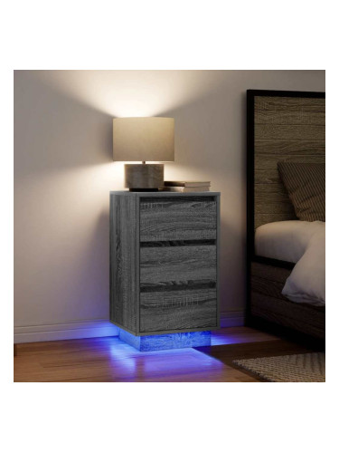 Sonata H Нощен шкаф с LED осветление Grey Sonoma 38x34x65 cm