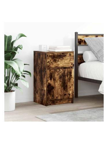 Sonata H Нощни шкафчета 2 бр опушен дъб 39x35x65 см инженерно дърво