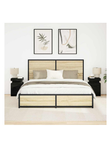 Sonata H Нощно шкафче с 2 pcs Черен дъб 35 x 39 x 55 см Инженерно дърво