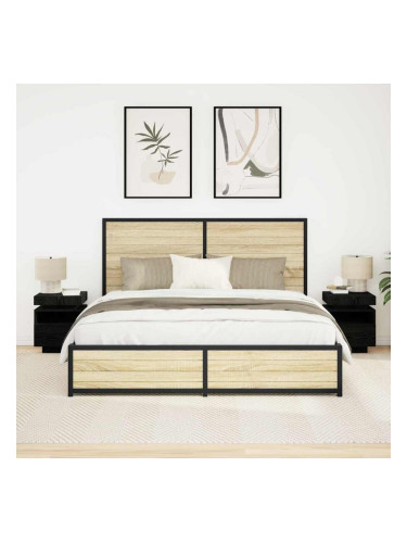 Sonata H Нощно шкафче 2 pcs Черен дъб 40 x 39 x 48.5 см Инженерно дърво