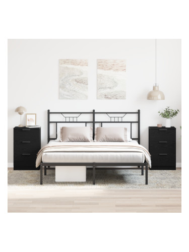 Sonata H Нощен шкаф 2 pcs Черен дъб 40 x 65 x 65 см Инженерно дърво