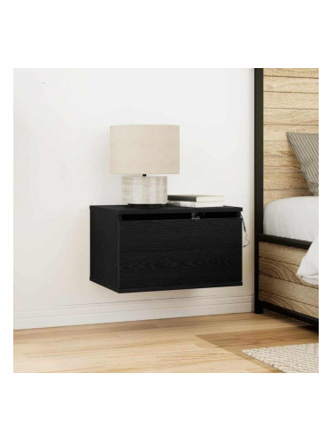 Sonata H Стенен шкаф за нощно шкафче с 2 pcs Черен дъб 50 x 36 x 30 см