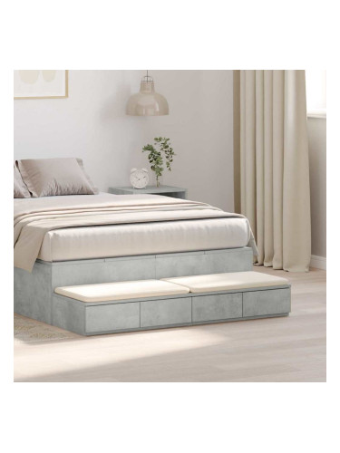 Sonata H Чекмеджета за легло Бетонно сиво 120 x 36.5 x 16.5 см