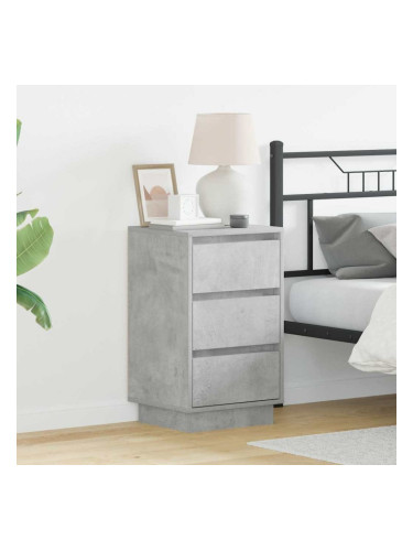 Sonata H Нощен шкаф с Циментено сиво 39 x 34.5 x 65 см Инженерно дърво