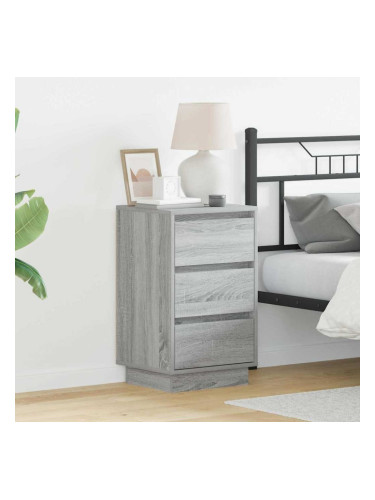 Sonata H Нощен шкаф с чекмедже с Сив 39 x 34.5 x 65 см Инженерно дърво