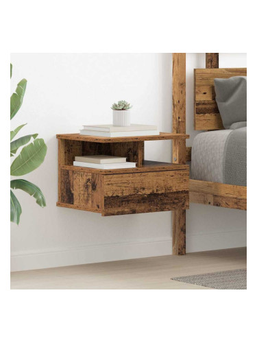 Sonata H Плаваща нощно шкафче с чекмедже Старо дърво 40 x 31 x 27 см