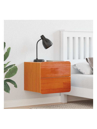 Sonata H Нощно шкафче Восъчнокафяв 39 x 34 x 33 см Масивно дърво бор