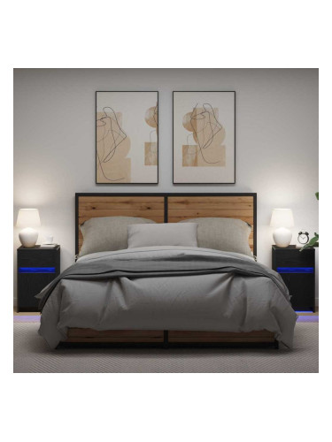 Sonata H LED нощно шкафче с чекмедже 2 pcs Черен дъб 38 x 34 x 61 см