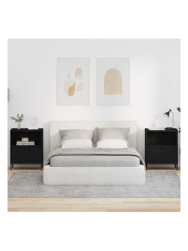 Sonata H Нощни маси 2 pcs Черно 49 x 36 x 61 см Инженерно дърво