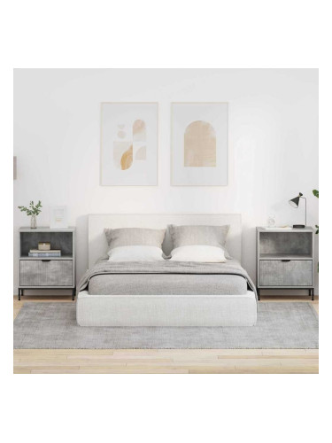 Sonata H Нощни маси 2 pcs Бетонно сиво 49 x 36 x 61 см Инженерно дърво