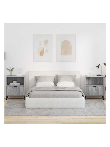 Sonata H Нощни маси 2 pcs Сив сонома 49 x 36 x 61 см Инженерно дърво