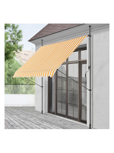 Скоба сенник, размери 350х120х200-300см,  без пробиване,  Жълт,  Бял цвят