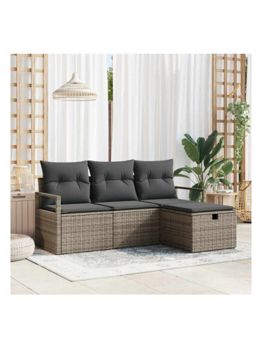 Sonata H Градински Софа Комплект 4 pcs Сив 175 x 117 x 85 см Полиратан