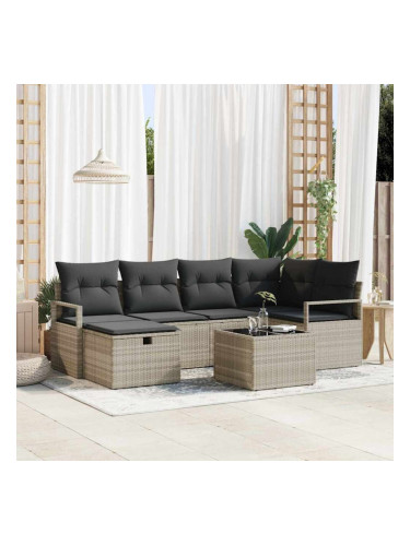 Sonata H Градински Софа Комплект 7 pcs Светлосиво 232 x 122 x 85 см