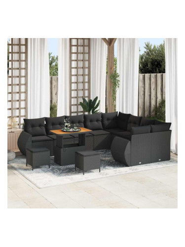 Sonata H Градински Софа Комплект 12 pcs Черно 90 x 55 x 71 cm