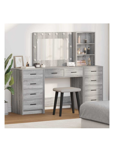 Sonata H Тоалетка с чекмедже 3 pcs Сив 40 x 41 x 135 см Инженерно дърво