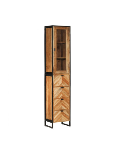 Sonata H Шкаф за баня 40x27x190 см желязо и масивно дърво акация