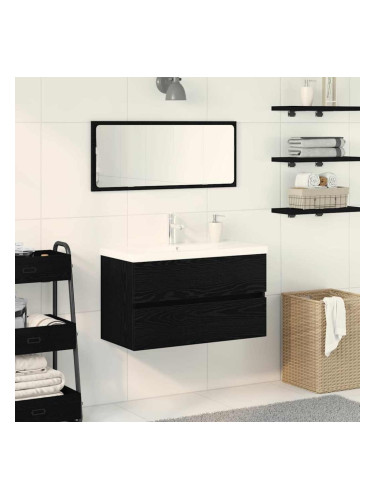 Sonata H Шкаф за мивка с врата Черен дъб 80 x 39 x 62 см Инженерно дърво